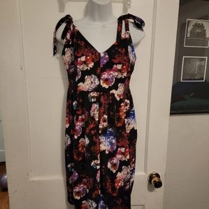 Torrid black floral knit skater dress